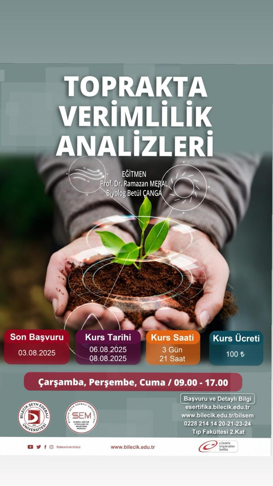 TOPRAKTA VERİMLİLİK ANALİZLERİ EĞİTİMİ